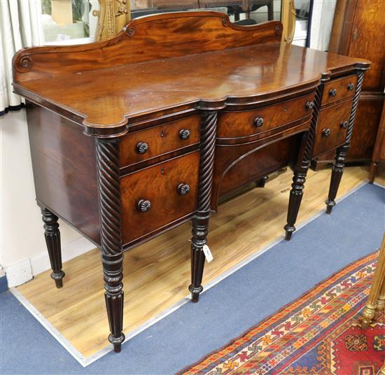 A George IV mahogany sideboard W.177cm